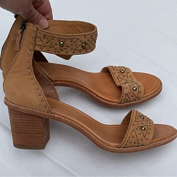 FRYE Women's Brielle Deco Back Zip Sandal Sand Oiled Nubuck size 10 - Picture 4 of 12